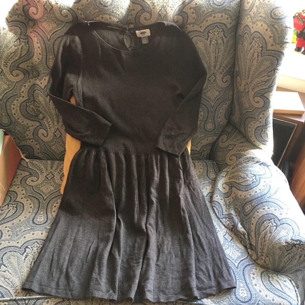 Gray sweater dress